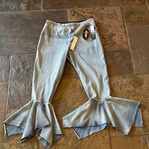 Stylish Boot Cut Flare Pants in Light Blue